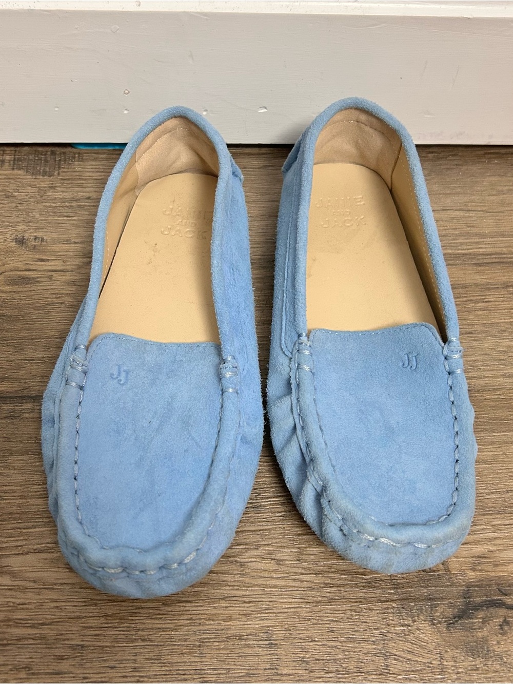 Janie and Jack|Light Blue Suede Driving Moccasins sz 13